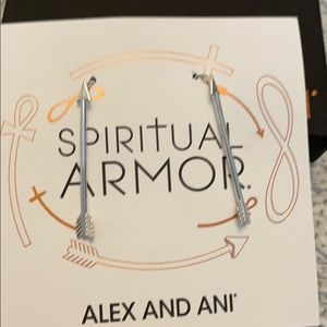 Alex and Ani Arrow Drop Earrings sterling silver